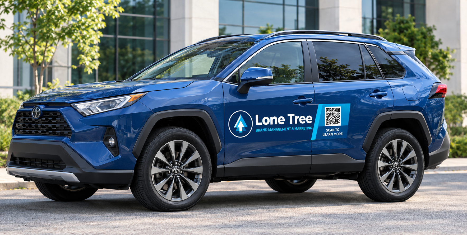 Lone Tree Dark SUV Side Wrap with QR Code